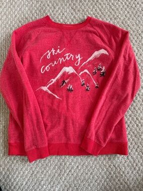 Sonoma Red 'Ski Country' Graphic Crewneck Sweater